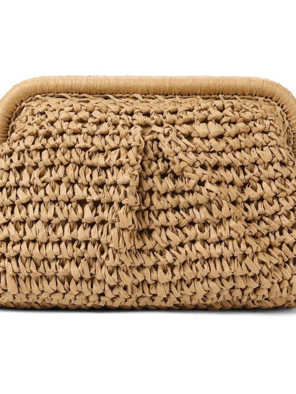 Straw Clutch Purses for Women Cloud Dumpling Pouch Straw crossbody Handbag Summe